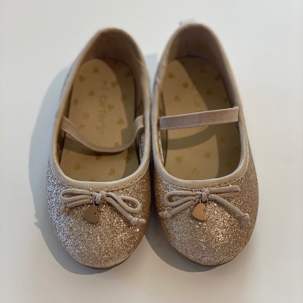 Baby Girl Carter’s Gold Glitter Ballet Flats 7